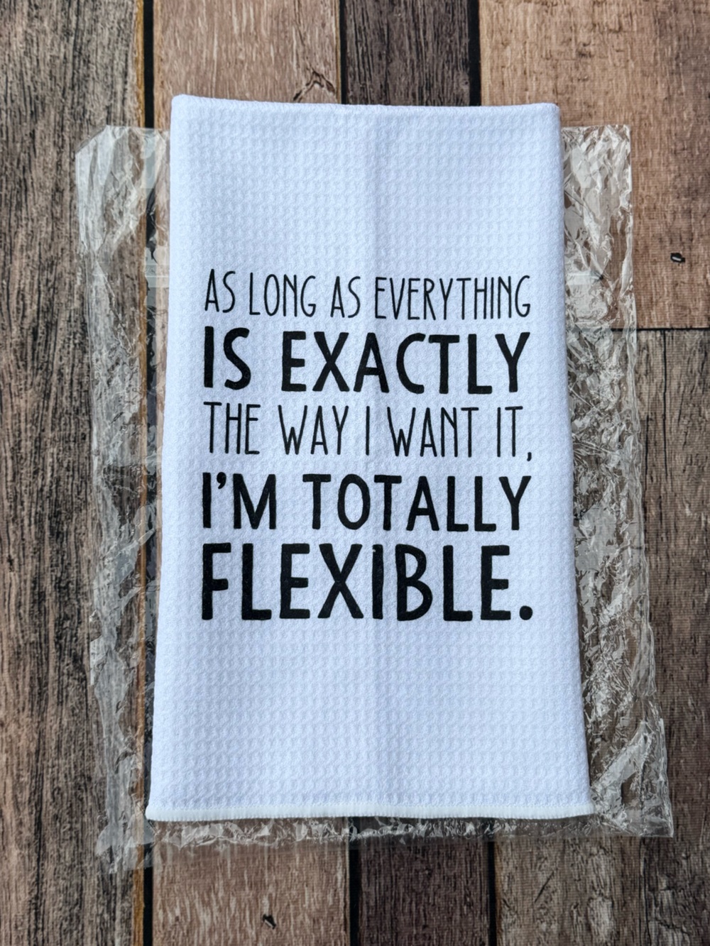 Funny Waffle Knit Kitchen Towel -